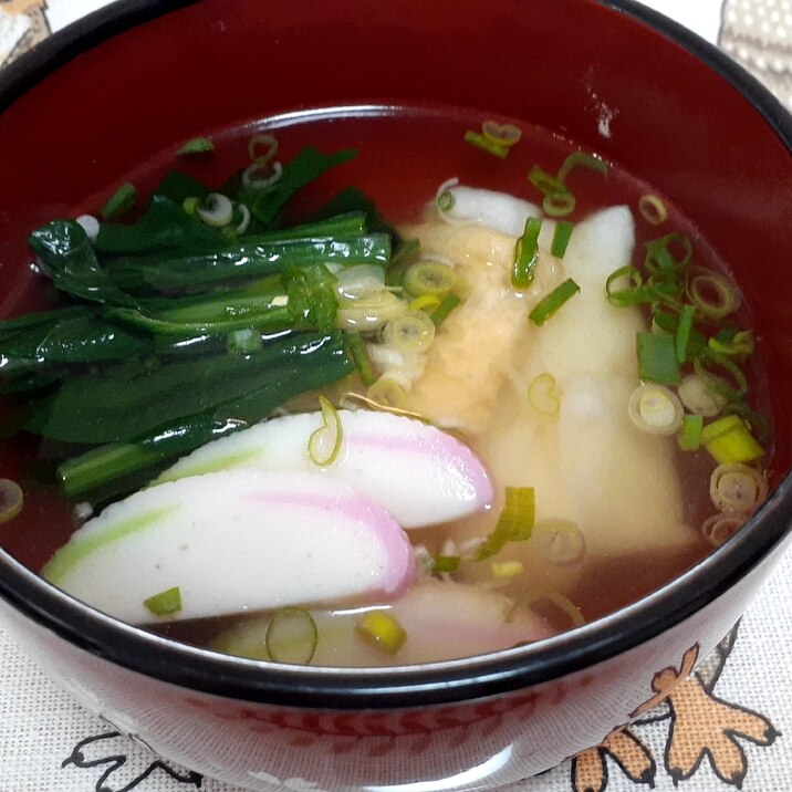 和食麺類のお供‼️ほうれん草ときつね❗お雑煮❗